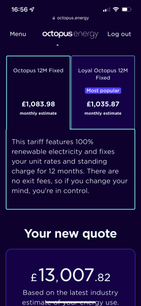 Just had an offer from Octopus