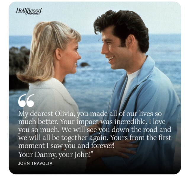 Dame Olivia Newton John has passed away.