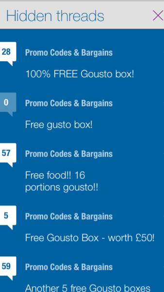 Multiple Gousto threads