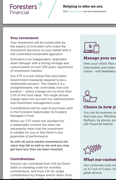 Child Trust Fund fee of 1.5% - are there better alternatives?