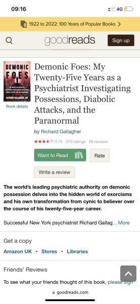 Do you believe in or have experience of demons or evil spirits?