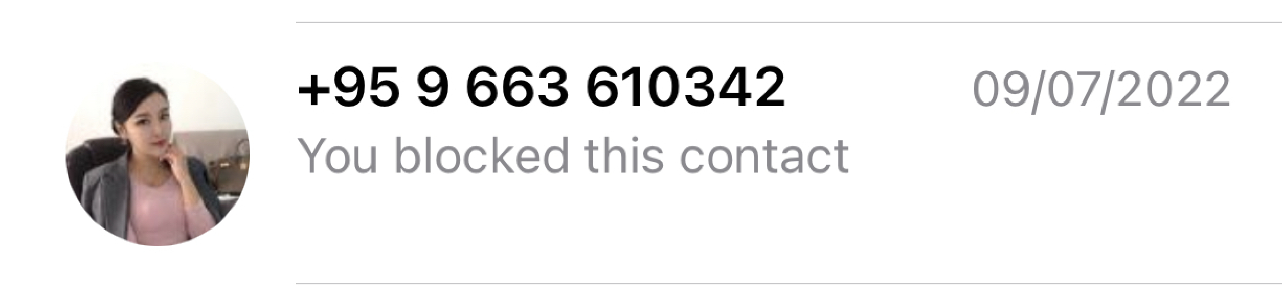 Women blocked on DH What's App