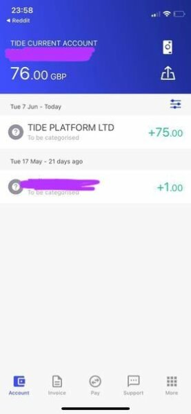£75 for free to open Tide account (takes 5 mins) 