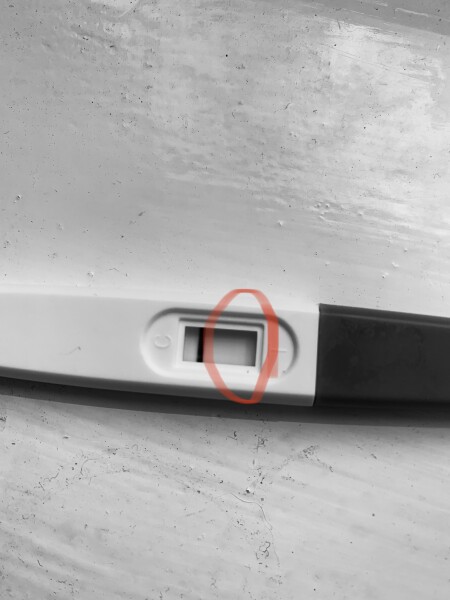 Faint positive(?) but week late