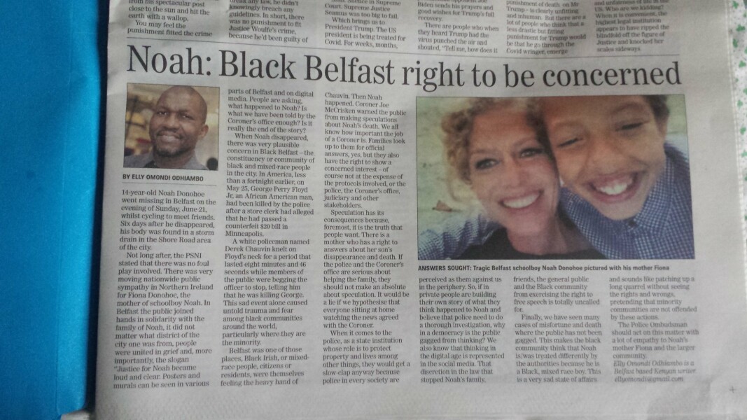 TW. Noah. The PSNI and their failure to investigate his death?