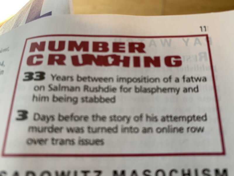 Private Eye has a dig at JK Rowling over Salman Rushdie attack