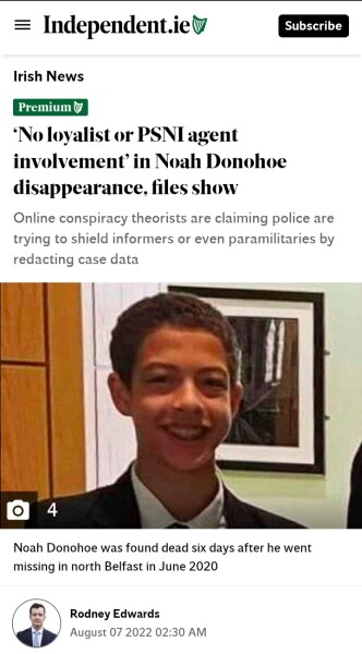Noah Donohoe: the latest news is very bad 