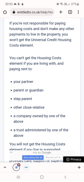 Claiming housing benifit on UC
