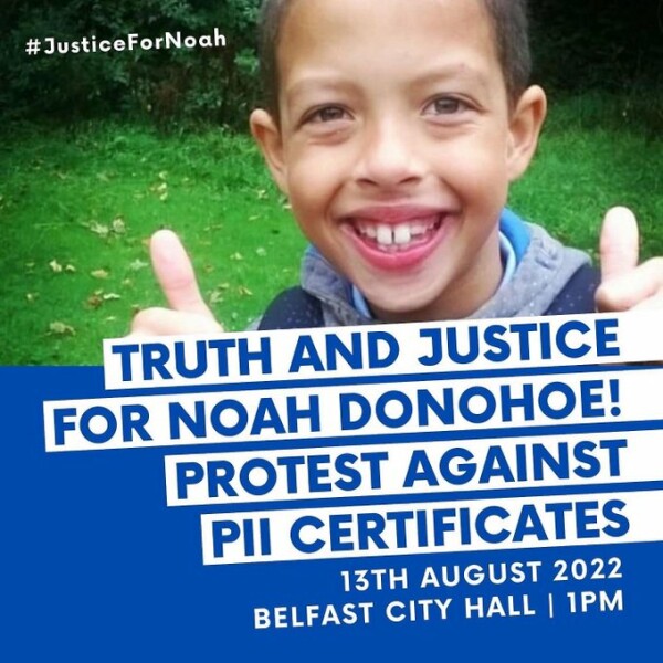 Belfast Calling! Please join his family this Saturday, 13th August for Noah Donohoe and for all children - everybody welcome
