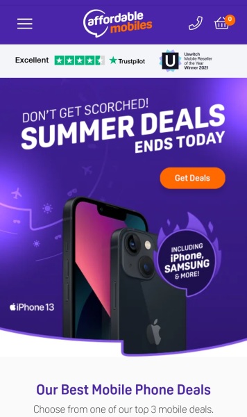 Great mobile phone deals @ Affordable Mobiles with cashback upto £60!