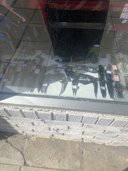 Knives on display