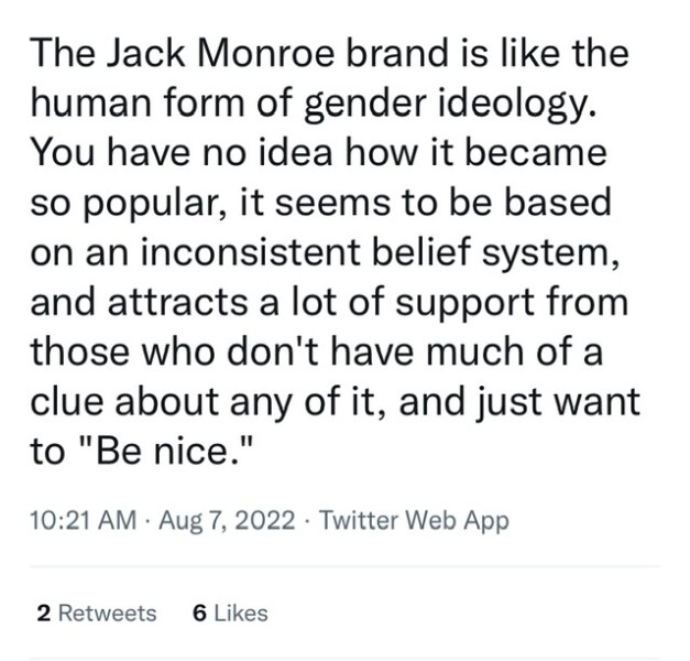 Jack monroe challenged on twitter