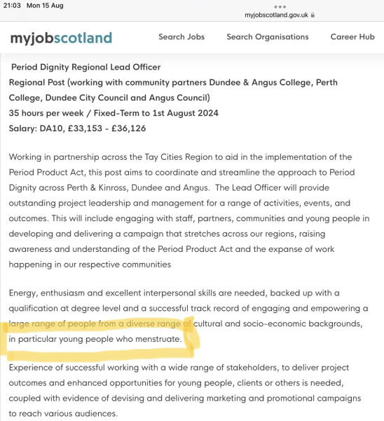 Tell me this is not real please. Scotland's first period dignity officer is a man. A MAN.