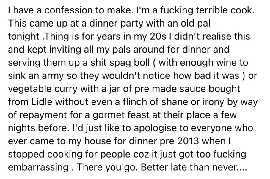What’s the worst food someone ever gave you when you visited?