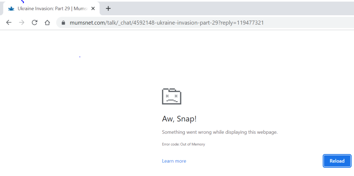 Site keeps crashing mid page - anyone else ?