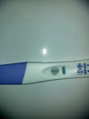 Faint positive(?) but week late