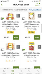 Asda Shopping cart, with basics.