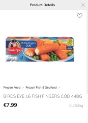 Pack of Birds Eye Fish Fingers £7.50 !! WTF?