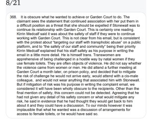 Allison Bailey v Stonewall - Employment Tribunal hearing Thread 18