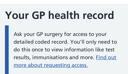 Comments my gp left on my health record