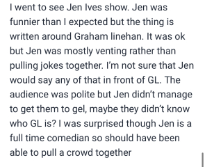 Edinburgh Fringe comic spat on and shunned by colleagues as a 'transphobe' for show about women