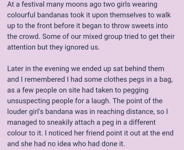 To ask what is the pettiest thing you’ve done?