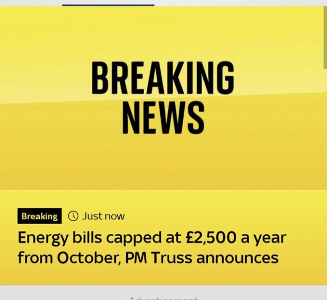 To think that the household energy bills may genuinely be limited to £2,500?