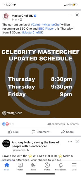 Does anyone know when Celebrity MasterChef will resume?