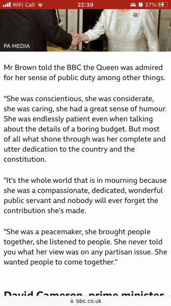 To be sad that Queen has died but can't wait for the sycophancy to be over