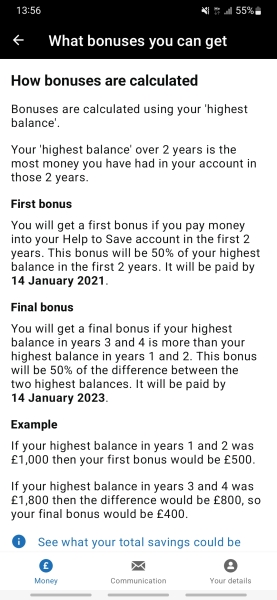 Anyone else having issues with Help to Save Account final bonus?