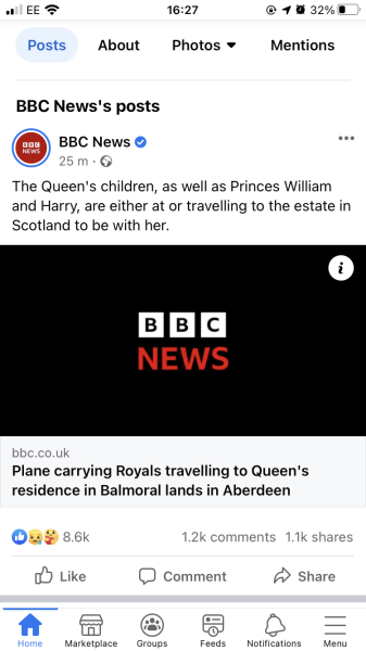 HOC Speaker announcing the Queen's health has deteriorated. 