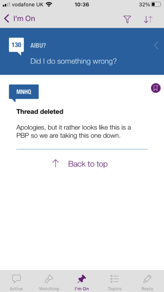 For wanting to know why the ‘Did I do something wrong?’ thread was deleted?