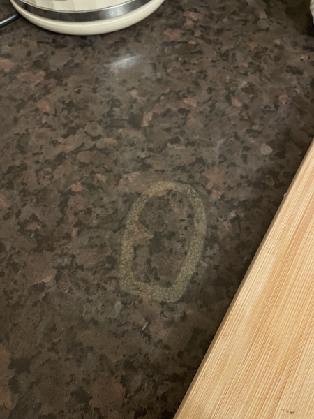 Help! Toilet cleaner has stained my kitchen worktop 