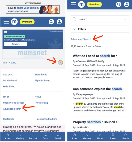 Feature update - advanced search