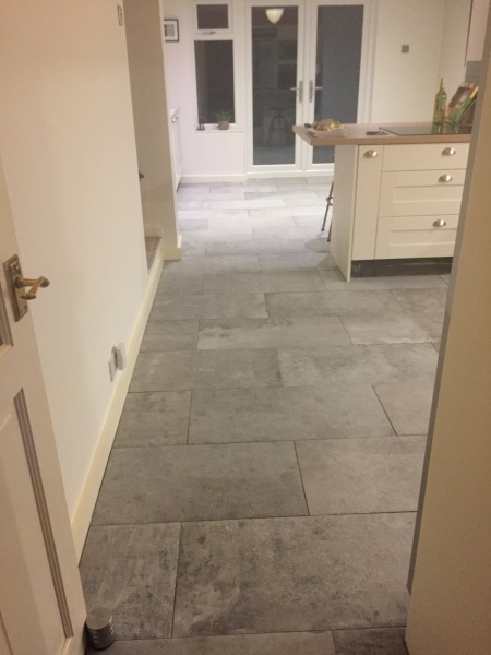Tiled kitchen floor