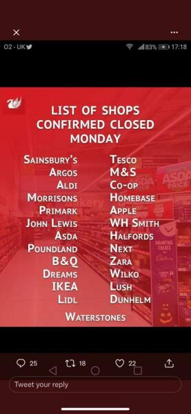 Will Superdrug be open on Monday 19th?