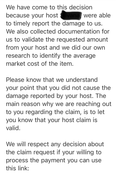 Being charged damages by air Bnb 