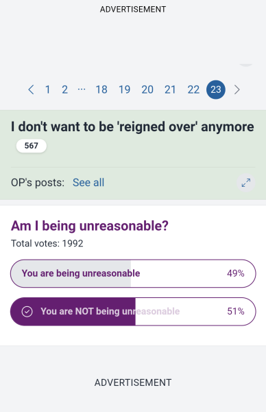 I don't want to be 'reigned over' anymore