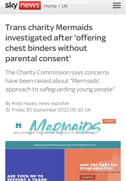 Mermaids being investigated by the charity commission