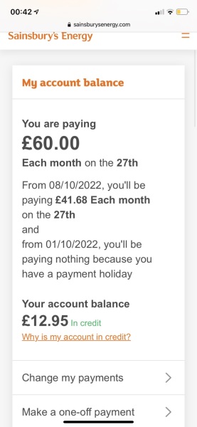 Energy payment holiday?
