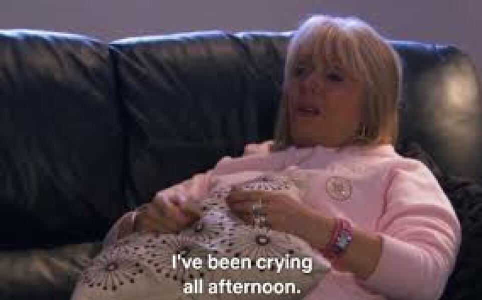 To have been crying all day?