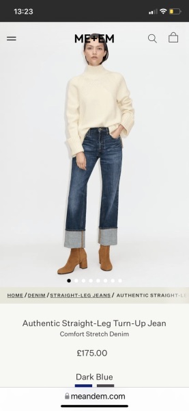 Turned up leg jeans