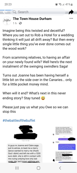 Anyone following the Town House Hotel non-paying wedding couple story on FB?