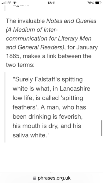 Spitting Feathers?  What do you think it means?