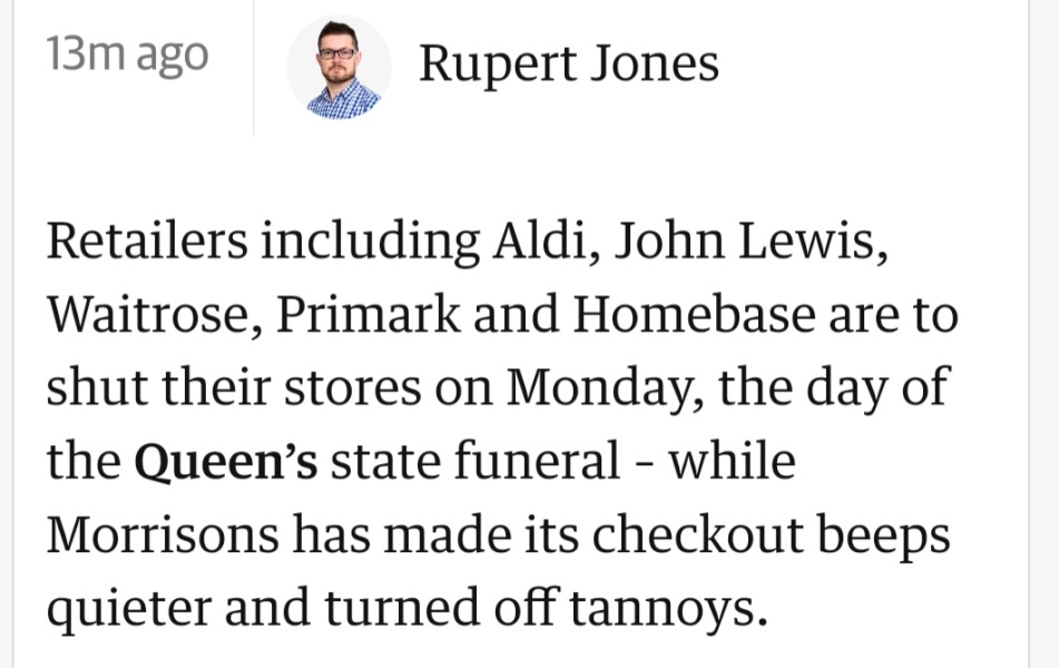Supermarkets closing on the 19th