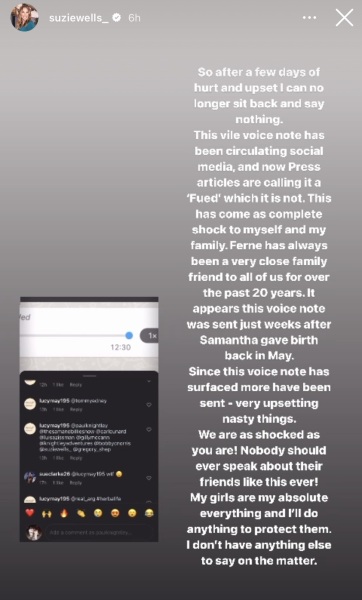 Sam Faiers and Ferne McCann - voice note calling Sam a fat Cxxx