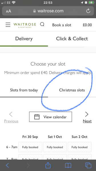Ocado Christmas slots have been released