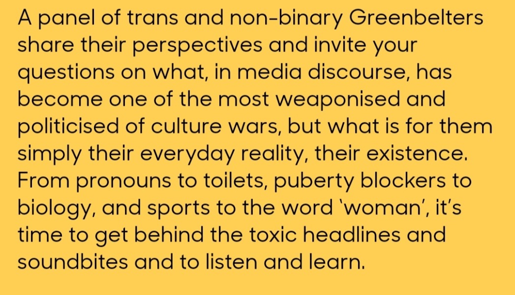 I went to a talk about trans issues. 