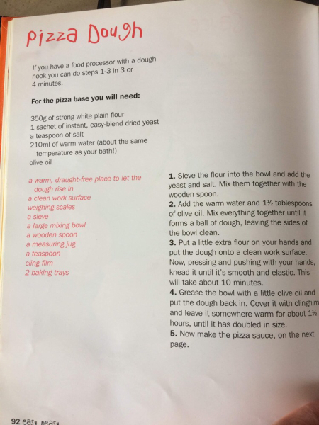 Cooking a homemade pizza in the oven?