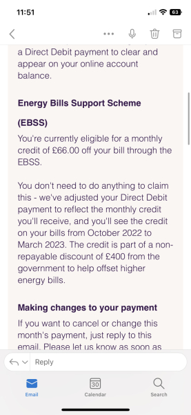 £400 energy - deduction from DD??